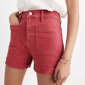 Madewell Shorts Red double pocket Jean Shorts